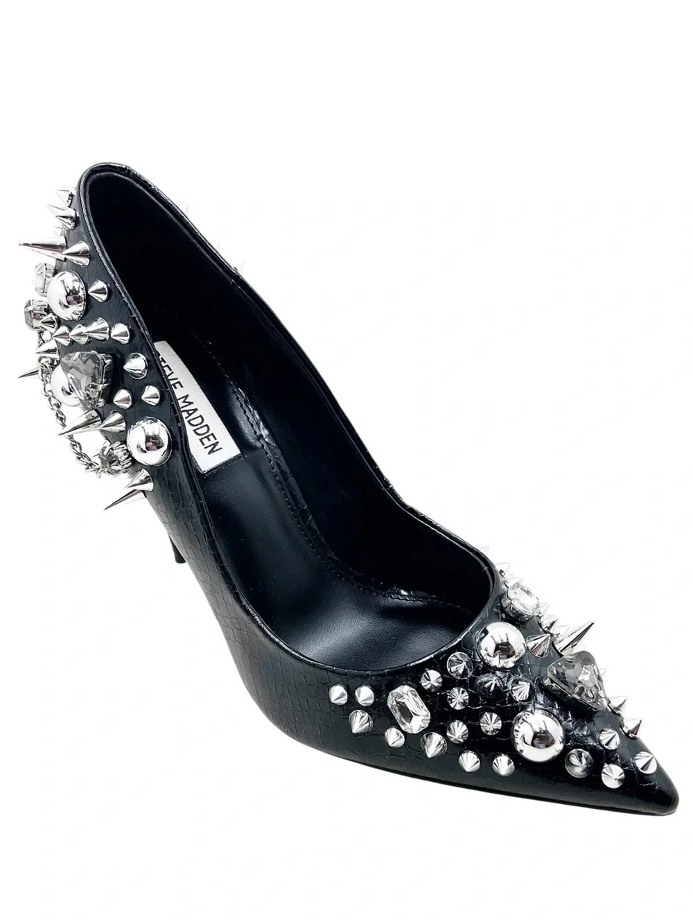 🆕{Steve Madden}Veronicka Spike & Crystal Embellished Pumps